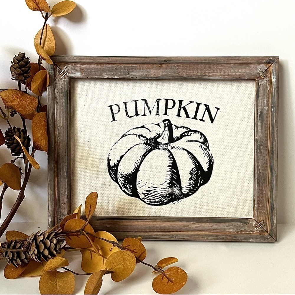Rustic Framed Pumpkin Art